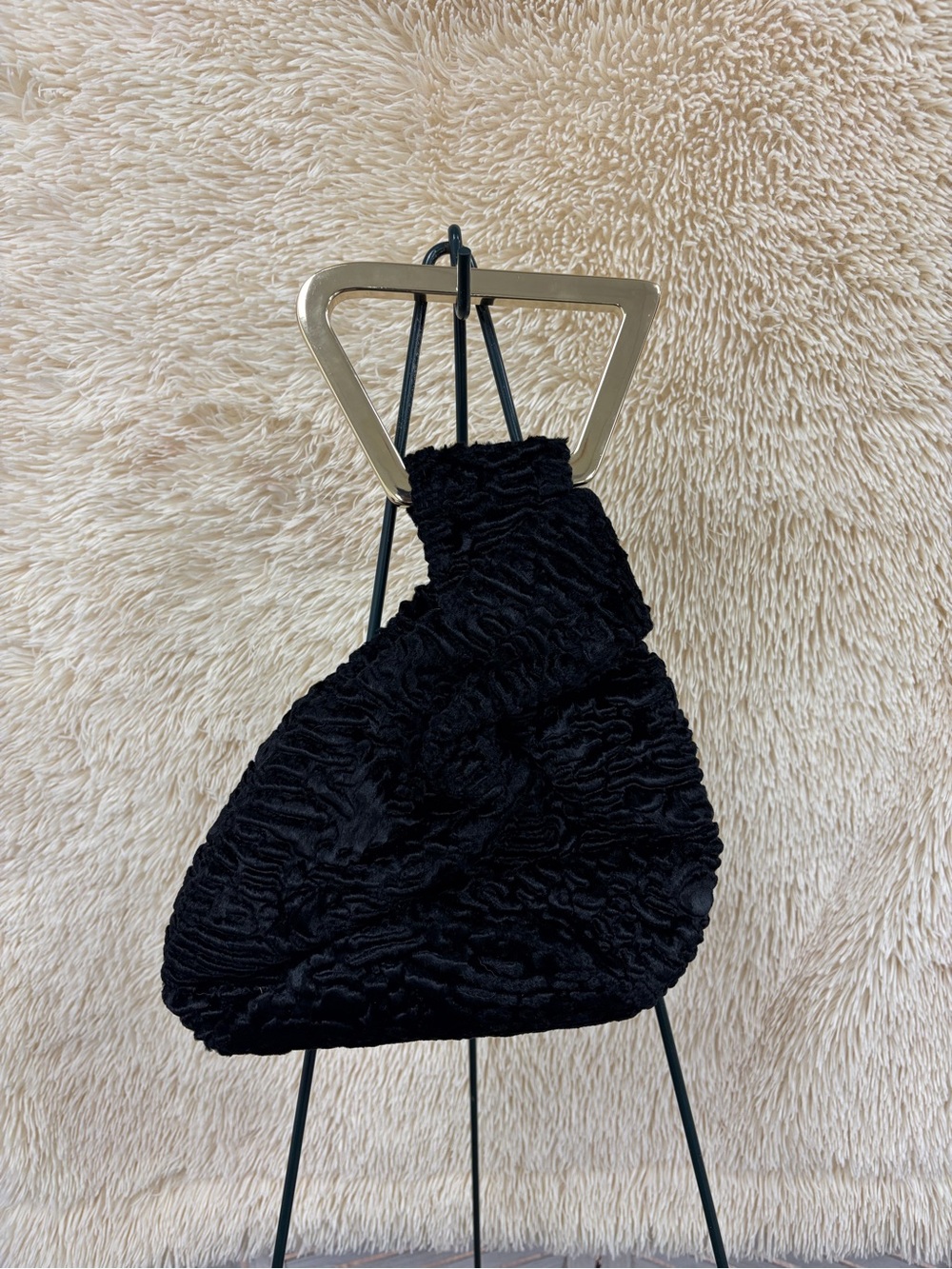 Cult Gaia Faux Fur Top Handle Bag w/ Tags - Black Handle Bags